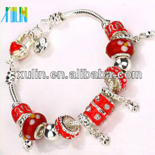 Nouveau produit rouge goutte d&#39;huile perles Sterling plaqué argent bracelets